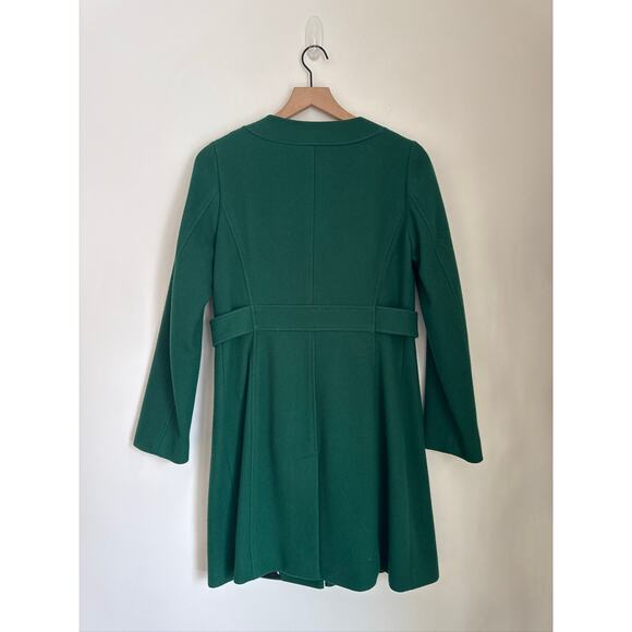 Banana Republic Collarless Emerald Green Capitan's Coat Wool-Blend - Picture 6 of 8
